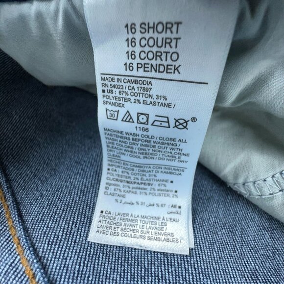 Old Navy Power Slim Straight Jeans Mid Rise Stretch Womens Blue Size 16 Short - Picture 7 of 12